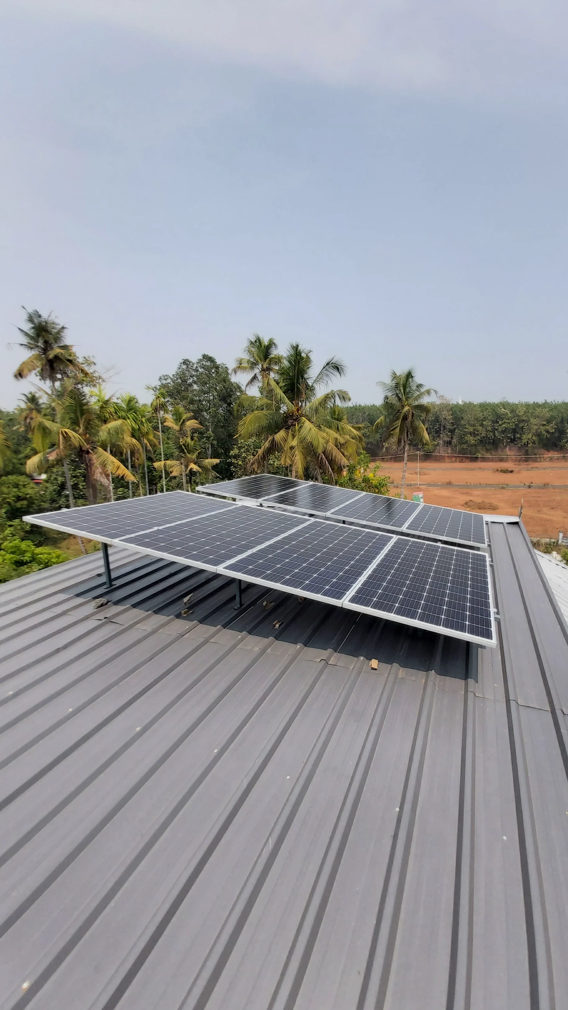 Solar panel installation team at work