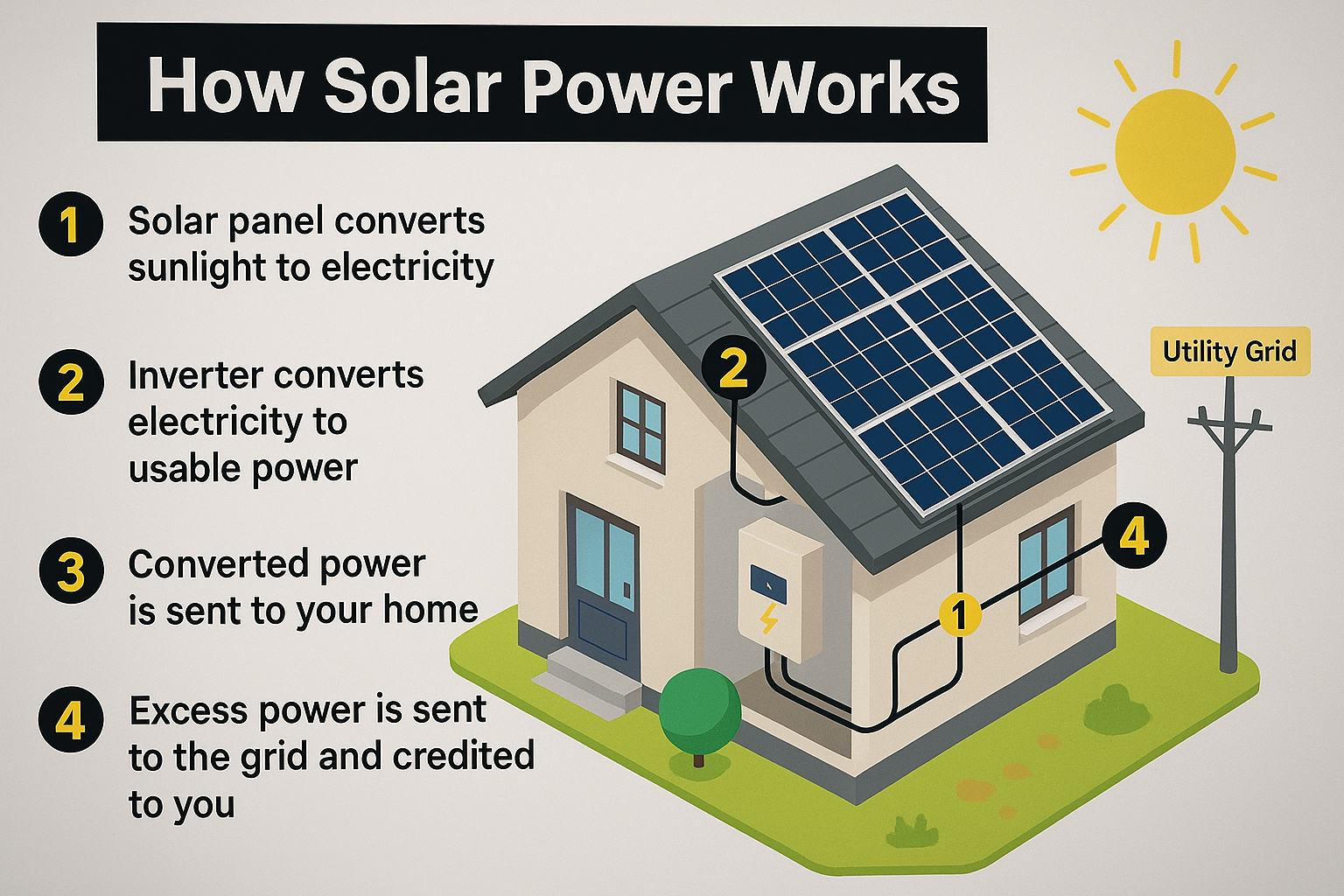 How solar panels work diagram